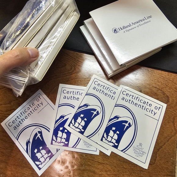 Vintage Holland America Line Ceramic & Cork Beverage Coaster Sail Ship w/ Box - Picture 7 of 9